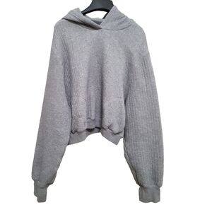 Aerie Gray Cropped Hoodie